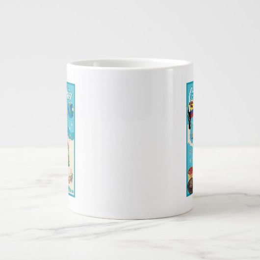 Cartoon Map of Colombia Extra Grote Beker (Voorkant)