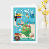 Cartoon Map of Colombia Kaart (Gele Bloem)