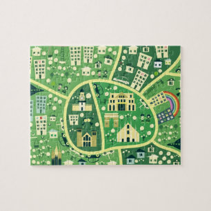 Cartoon Map of Milan Puzzle Legpuzzel