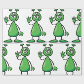 Cartoon Martian Cadeaupapier (Vlak)