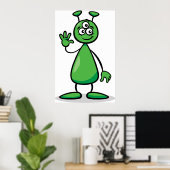 Cartoon Martian Poster (Thuiskantoor)