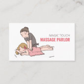 Cartoon Massage, massagetherapeut Visitekaartje (Voorkant)