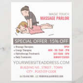 Cartoon Massage, massagetherapie, massageparlor Flyer (Voorkant)