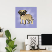 Cartoon Mastiff/Bullmastiff Poster (Thuiskantoor)