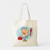 Cartoon Mechanische Canvas tas (Achterkant)