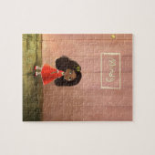 Cartoon meisje Afro-getextureerd haar Legpuzzel (Horizontaal)