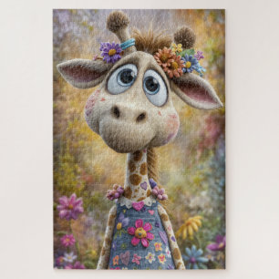 Cartoon meisje Giraffe puzzel