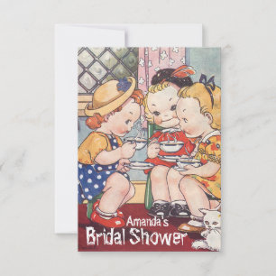 Cartoon meisjes Vrijgezellenfeest, bachelorette pa Kaart