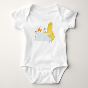 Cartoon met bloemen en vlinders romper