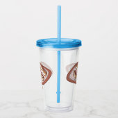 Cartoon met chocolade eclair acryl drinkbeker (Rechts)