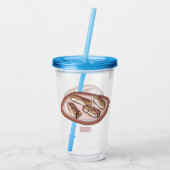 Cartoon met chocolade eclair acryl drinkbeker (Achterkant)