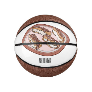 Cartoon met chocolade eclair basketbal