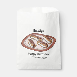 Cartoon met chocolade eclair bedankzakje
