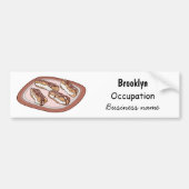 Cartoon met chocolade eclair bumpersticker (Voorkant)