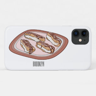 Cartoon met chocolade eclair iPhone 11 hoesje