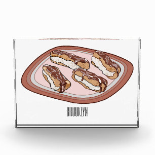 Cartoon met chocolade eclair fotoblokken