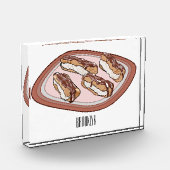 Cartoon met chocolade eclair fotoblokken (Links)