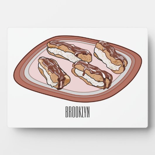 Cartoon met chocolade eclair fotoplaat (voorkant)