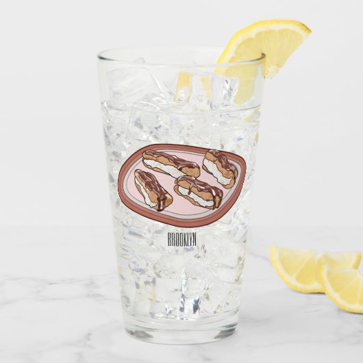 Cartoon met chocolade eclair glas (Achterkant ijs)