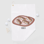 Cartoon met chocolade eclair golfhanddoek (Insitu)