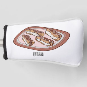 Cartoon met chocolade eclair golfheadcover