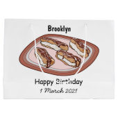 Cartoon met chocolade eclair groot cadeauzakje (Achterkant)