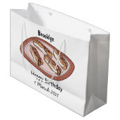 Cartoon met chocolade eclair groot cadeauzakje (Voorkant Gekanteld)