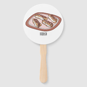 Cartoon met chocolade eclair handwaaier