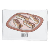 Cartoon met chocolade eclair kussensloop (Achterkant)