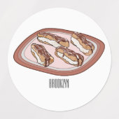 Cartoon met chocolade eclair labels (Design 1)