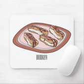 Cartoon met chocolade eclair muismat (Met muis)