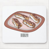 Cartoon met chocolade eclair muismat (Voorkant)