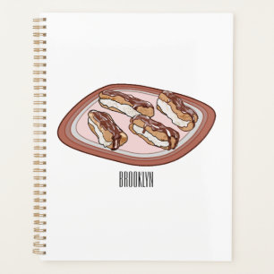 Cartoon met chocolade eclair planner