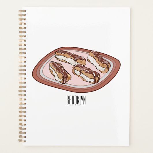 Cartoon met chocolade eclair planner (Voorkant)