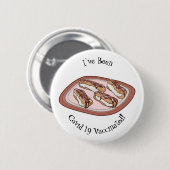 Cartoon met chocolade eclair ronde button 5,7 cm (Voorkant /achterkant)