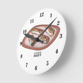 Cartoon met chocolade eclair ronde klok (Hoek)