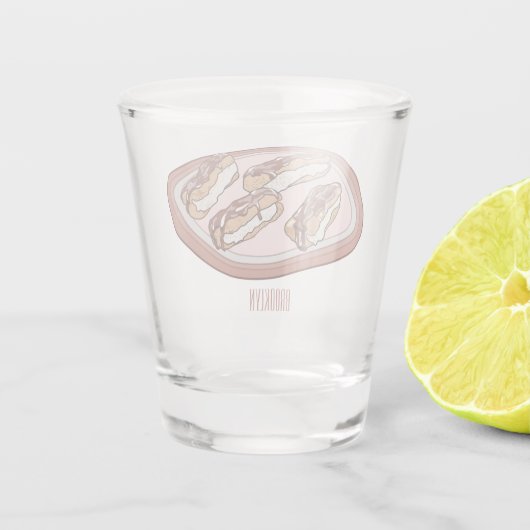 Cartoon met chocolade eclair shot glas (Achterkant)