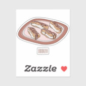 Cartoon met chocolade eclair sticker (Vel)