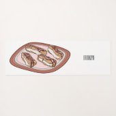 Cartoon met chocolade eclair yogamat (Achterkant (horizontaal))
