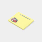 Cartoon met een brandblusmotor post-it® notes (Schuin)