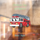 Cartoon met een brandblusmotor raamsticker (Vel 2)