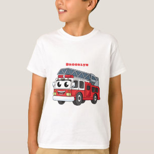 Cartoon met een brandblusmotor t-shirt