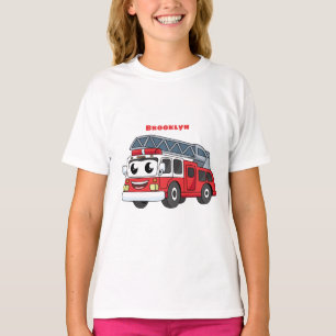 Cartoon met een brandblusmotor t-shirt