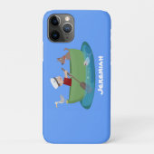 Cartoon met een staartjongen en een hondenroeiboot Case-Mate iPhone case (Achterkant)