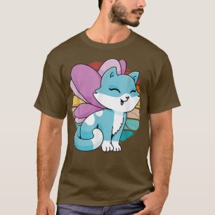 Cartoon met  kat met zachte tarwe mageremelkpoeder t-shirt