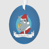 Cartoon met kerstrinoceros ornament (voorkant)