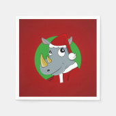 Cartoon met kerstrinoceros servetten (Voorkant)