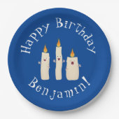 Cartoon met kutzend kaars papieren bordje (Voorkant)