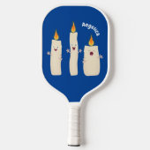Cartoon met kutzend kaars pickleball paddle (Achterkant)