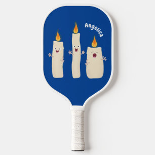 Cartoon met kutzend kaars pickleball paddle